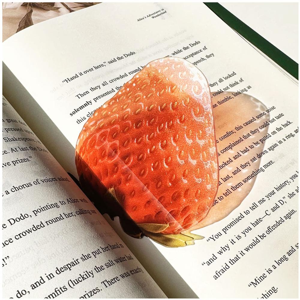 Premium Feeling Reading Mark Transparent Grape Tomato Bookmarks Simulation Bookmark  Student Gift