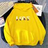 2025 New Arrival Women's Hooded Sweatshirts Love Flower Print Hoodies All Season Ladies Urban Casual Fashion Warm Soft Pullover