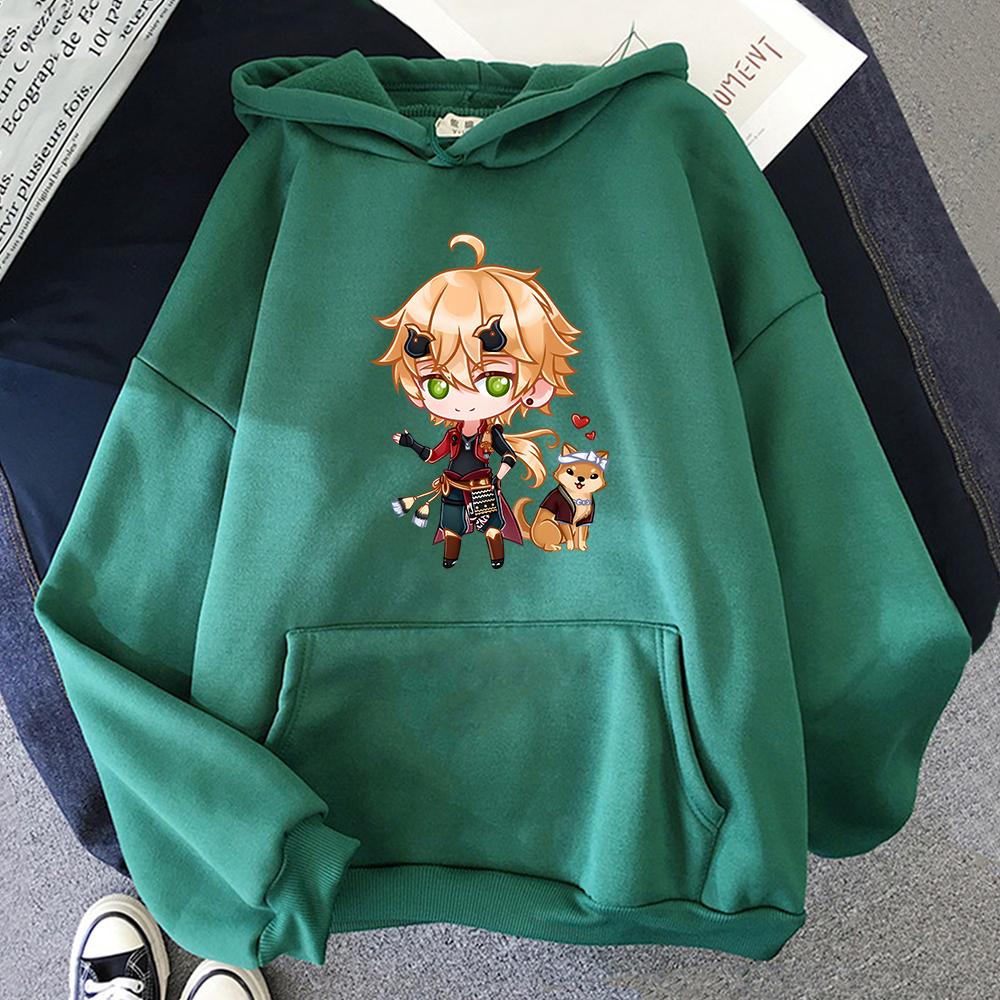 Hot Kawaii Oversized Genshin Impact Hoodie Game Printed Thoma Sweatshirts Horror Sudaderas Mujer Gothic Hip Hop Wo Unisex Streetwear