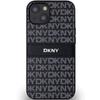 Dkny Leather Mono Stripe & Metal Logo Case For Iphone 15 Plus / 14 Plus - Black
