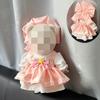[Cloth Only] the Princess Style Clothes for 30cm Plush  Dolls, Checkered Puffy Skirt Set with Bow Headband.