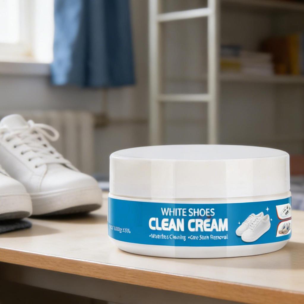 Белый Крем-Очиститель Для Обуви Со Губкой, Удаление Пятен С Холщовой Обуви, Резиновых Подошв, Комплект Для Ухода За Спортивной Обувью Для Помещений и Улицы