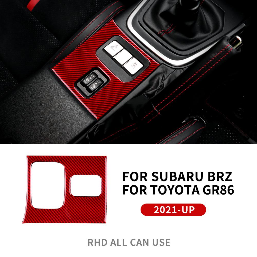 Наклейка с кнопкой подогрева сиденья из настоящего углеродного волокна для Subaru BRZ Toyota GR86 2024 Аксессуары для отделки интерьера Стайлинг автомобиля