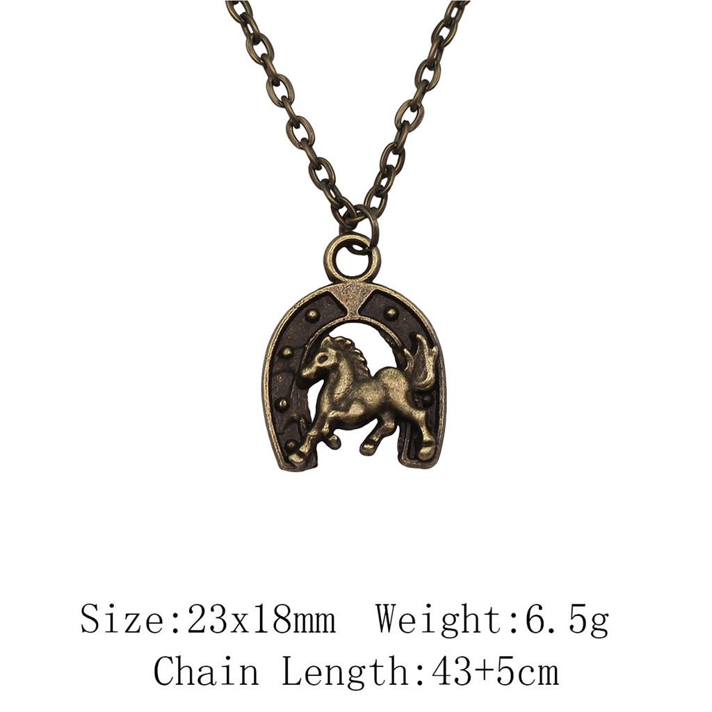 Подарки для женщин винтажное ожерелье лошадь единорог ожерелье на шею 43 см цепи предметы мужское ожерелье