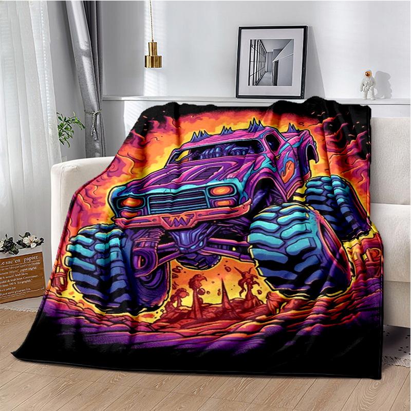 M-Monster Jam Grave Digger Truck Sofa Blanket Lightweight Warm Insulation Blanket Bed Office Car knee padsThrow Blanket