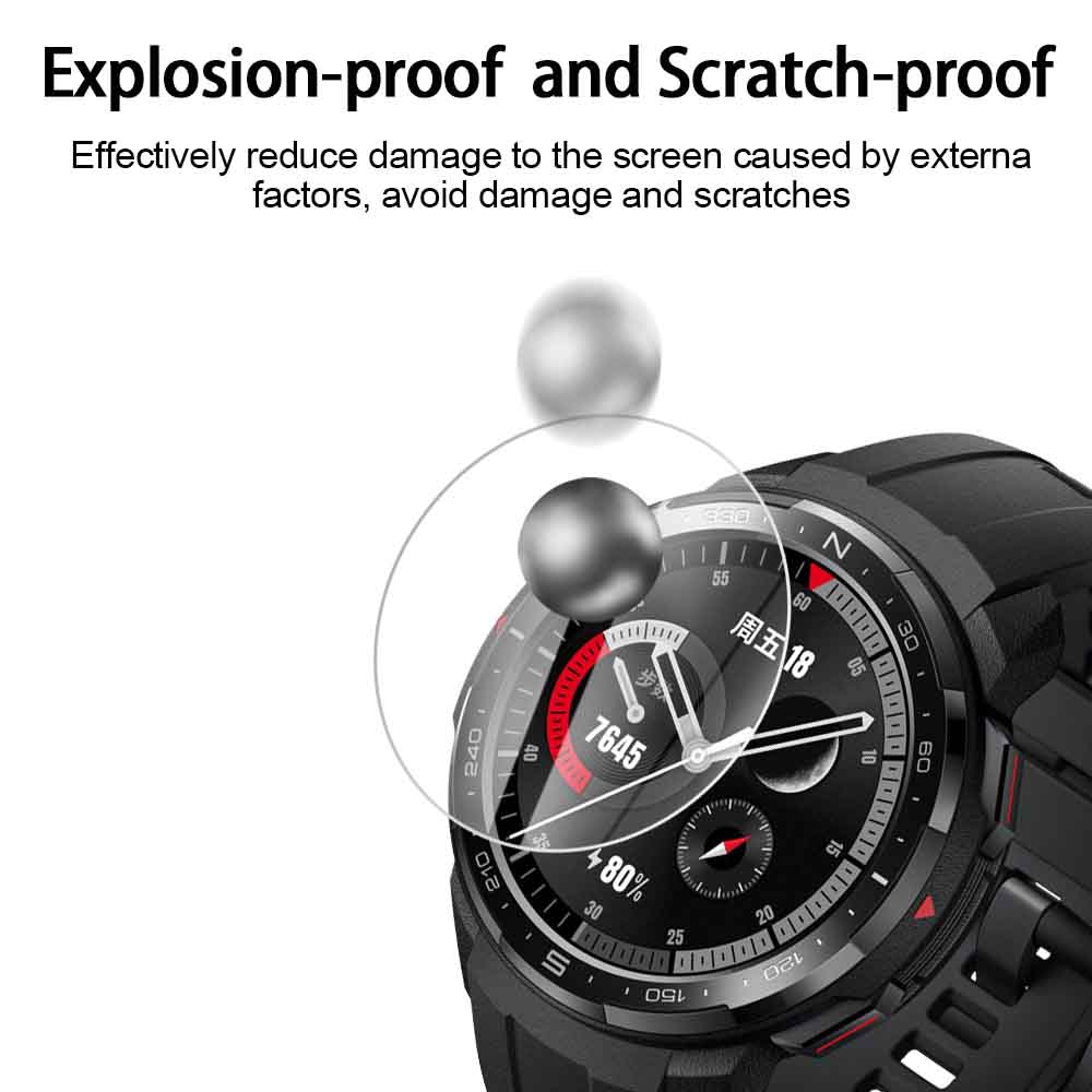 5 шт. Защитное стекло для экрана закаленное для Honor Watch GS Pro - 2,5D Ультра HD прозрачное стекло Защитная пленка Аксессуары
