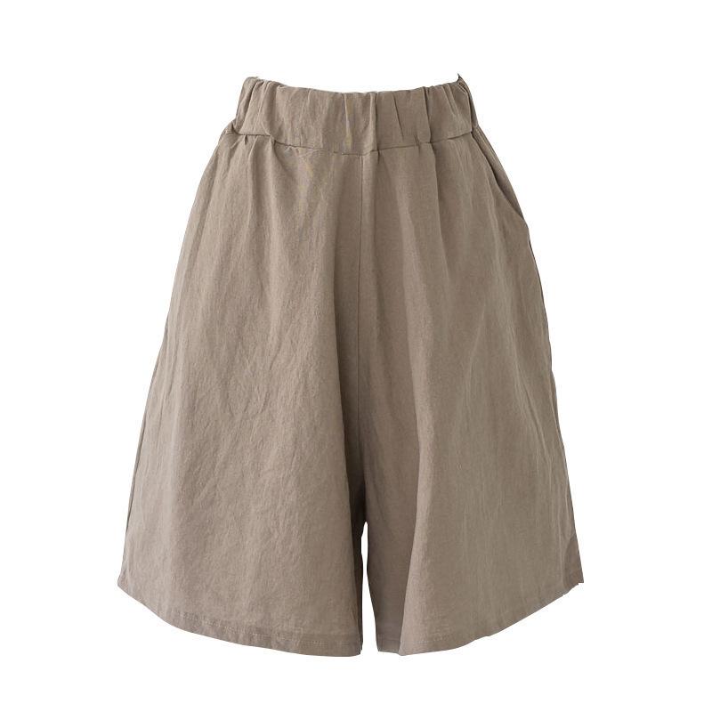 Spring Summer Solid Colour Models Plus Size Women's Five Trousers Loose Shorts Comfortable and Breathable Thin Section of Wide Legged Trousers