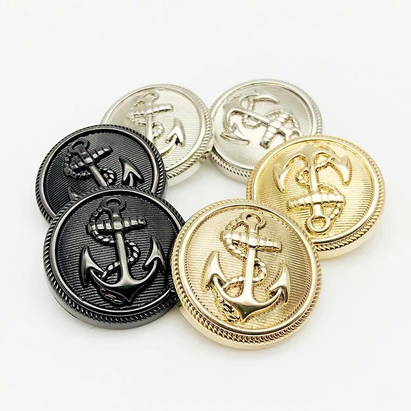 10 Pieces Of British Style Boat Anchor Metal Buttons, Versatile Fashion Coats, Windbreakers, Suits, Clothing Decoration Buttons