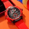Red Watch Men Military Sport Silicone Strap Chronograph Quartz Wristwatch with Luminous Hands Date 3atm Waterproof Orange