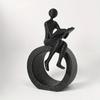 Plastic Reading Figurines Statue Modern Abstract Art Sculpture Collectibles Bookshelf Decorations for Home Office Bedroom
