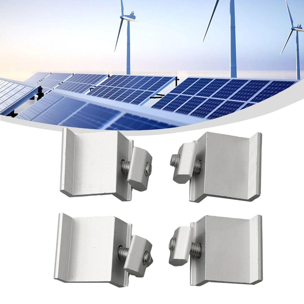 4Pcs Aluminum Zinc Zinc Alloy Solar Panel Mounting Clamp Solar System Install Accessories Solar Panel Fixing