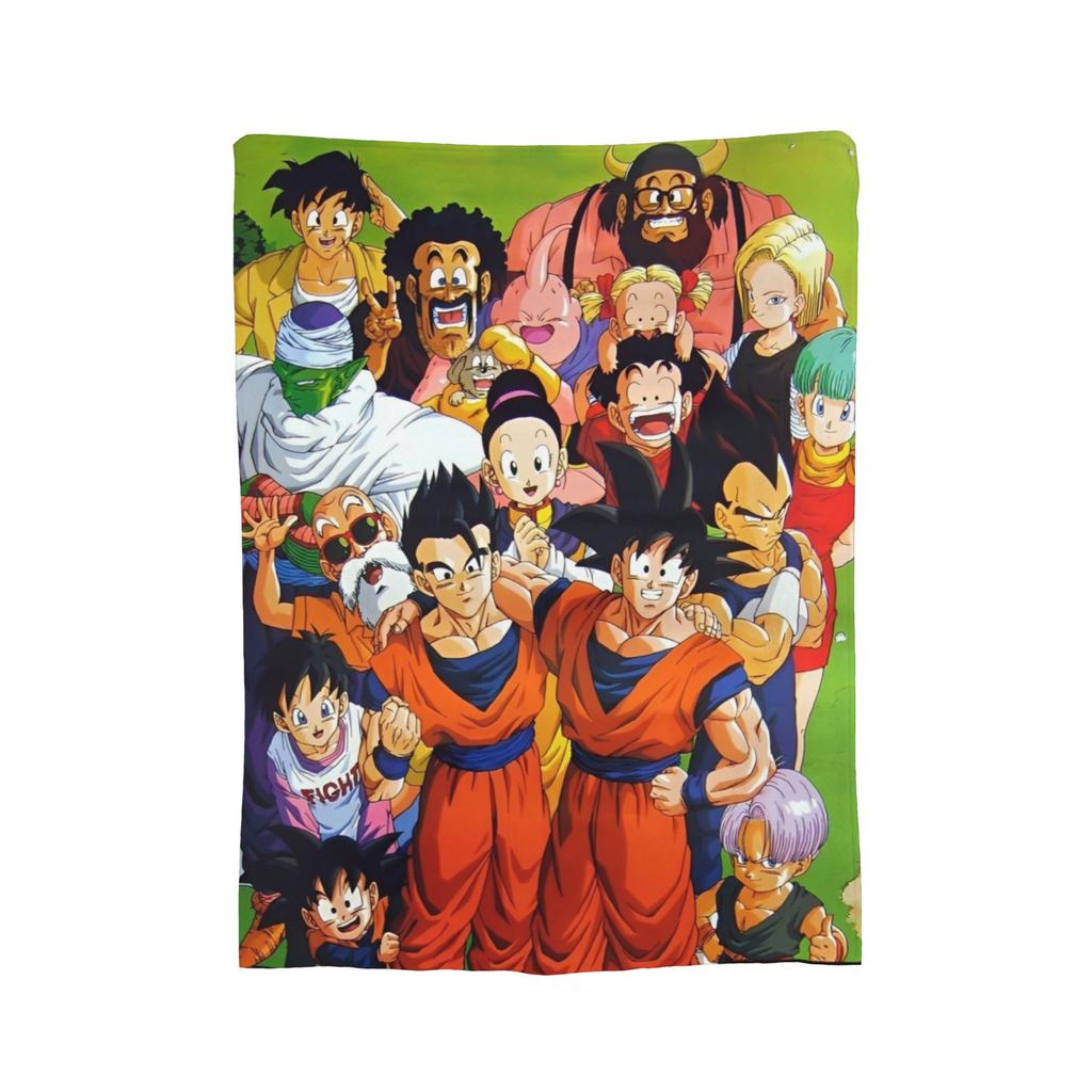 Фланелевое одеяло из аниме DBZ, модный плед с Гоку для кровати, дивана, диванчика 150*125 см, кусок ковра,