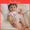19inch Silicone Reborn Baby Doll With Striped Headband And Rabbit Print Clothing Decorationfor Collectors And Gift Givers