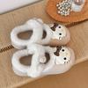 Cotton shoes Mary Jane cotton shoes female kitten new models go out autumn and winter cartoon warm fluff versatile inner height increase