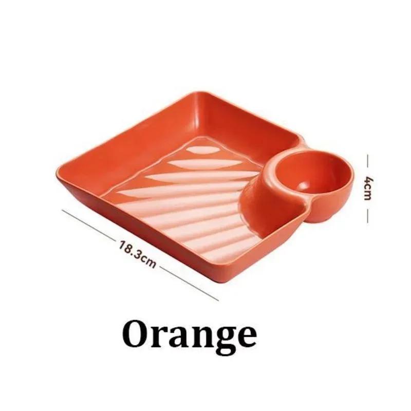 Тарелки для чипсов и соуса, пластиковая сервировочная тарелка, тарелка для пельменей с блюдцем для макания, разделенные сервировочные тарелки для закусок