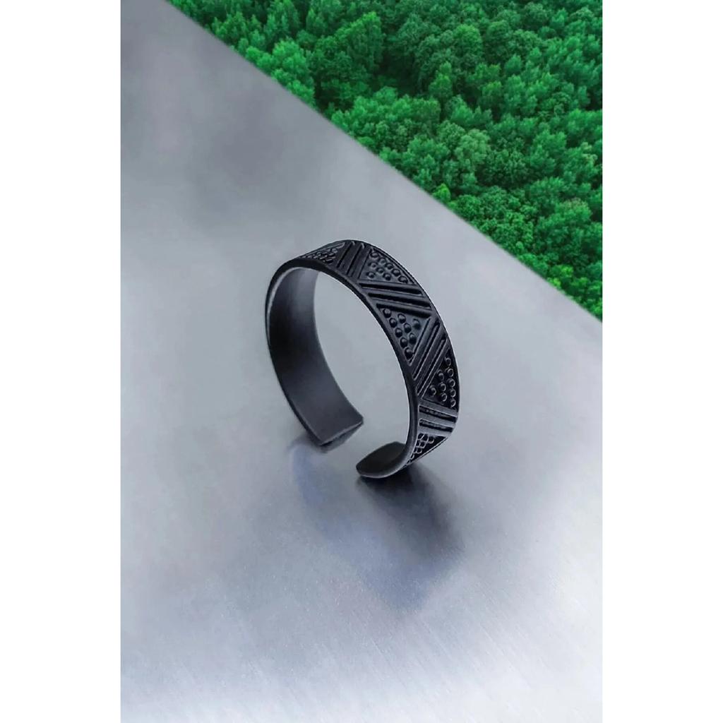 Набор регулируемых мужских колец с черным покрытием