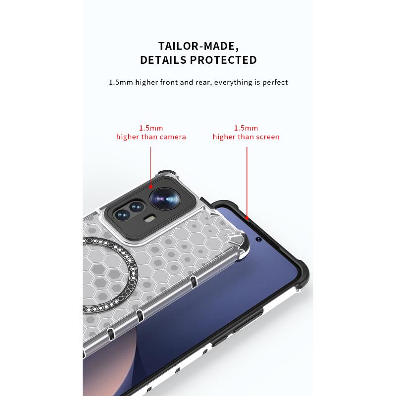 Для xiaomi 12X Магнитное кольцо задняя крышка телефона чехол Magsafe кольцо беспроводной зарядки объектив защита противоударный чехол Funda Cases