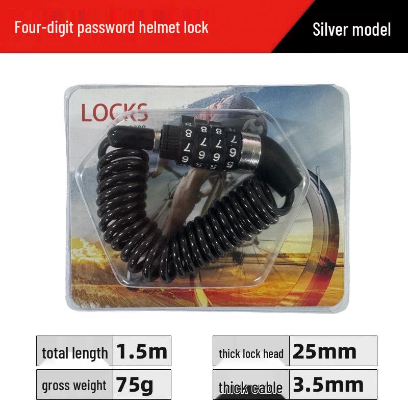 Универсальный электрический замок для шлема с крючком для ключей для безопасности мотоцикла