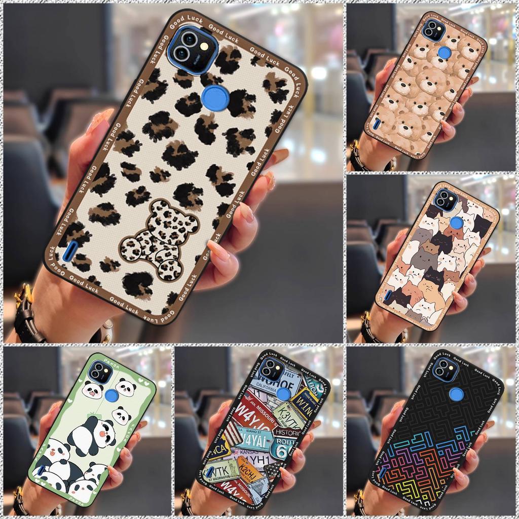 Чехол прочный чехол для телефона Tecno POP4 Air/BC1 противоударный модный дизайн TPU грязеотталкивающий ударопрочный задняя крышка милый