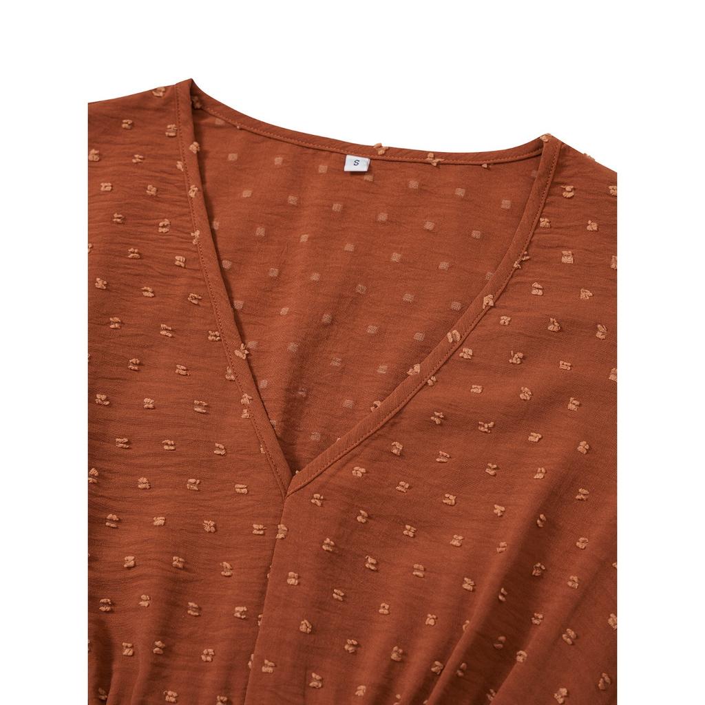 GMXIA Женские модные летние весенние однотонные повседневные платья с v-образным вырезом и короткими рукавами и высокой талией