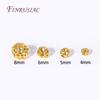 High Quality DIY Jewelry Accessories 4/5/6/8MM Brass Round Hollow Spacer Beads 18K Gold Plated Separator Beads Bracelet Beads