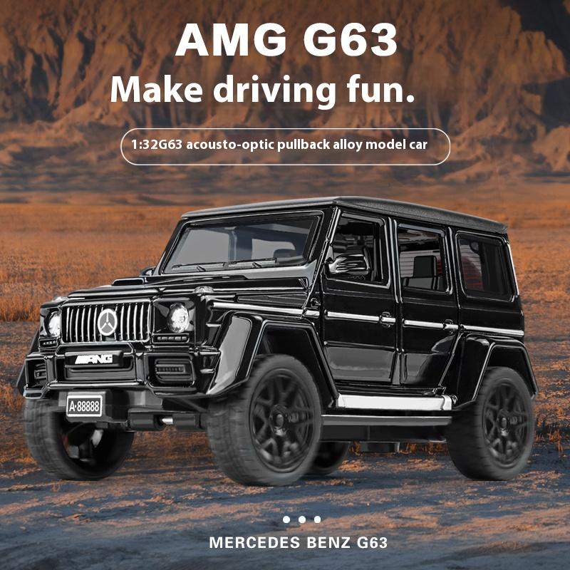 Игрушечная модель автомобиля Benz G63 из сплава в масштабе 1/32 со звуком, светом и пружинным механизмом - Идеальный подарок для детей и автолюбителей - Подлинная