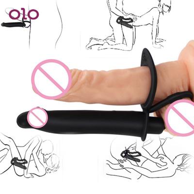 Секс-игрушки для пары, Реалистичная секс-игрушка с двойной вибрацией, фаллоимитатор, анальная пробка, массажер для пар, взрослых