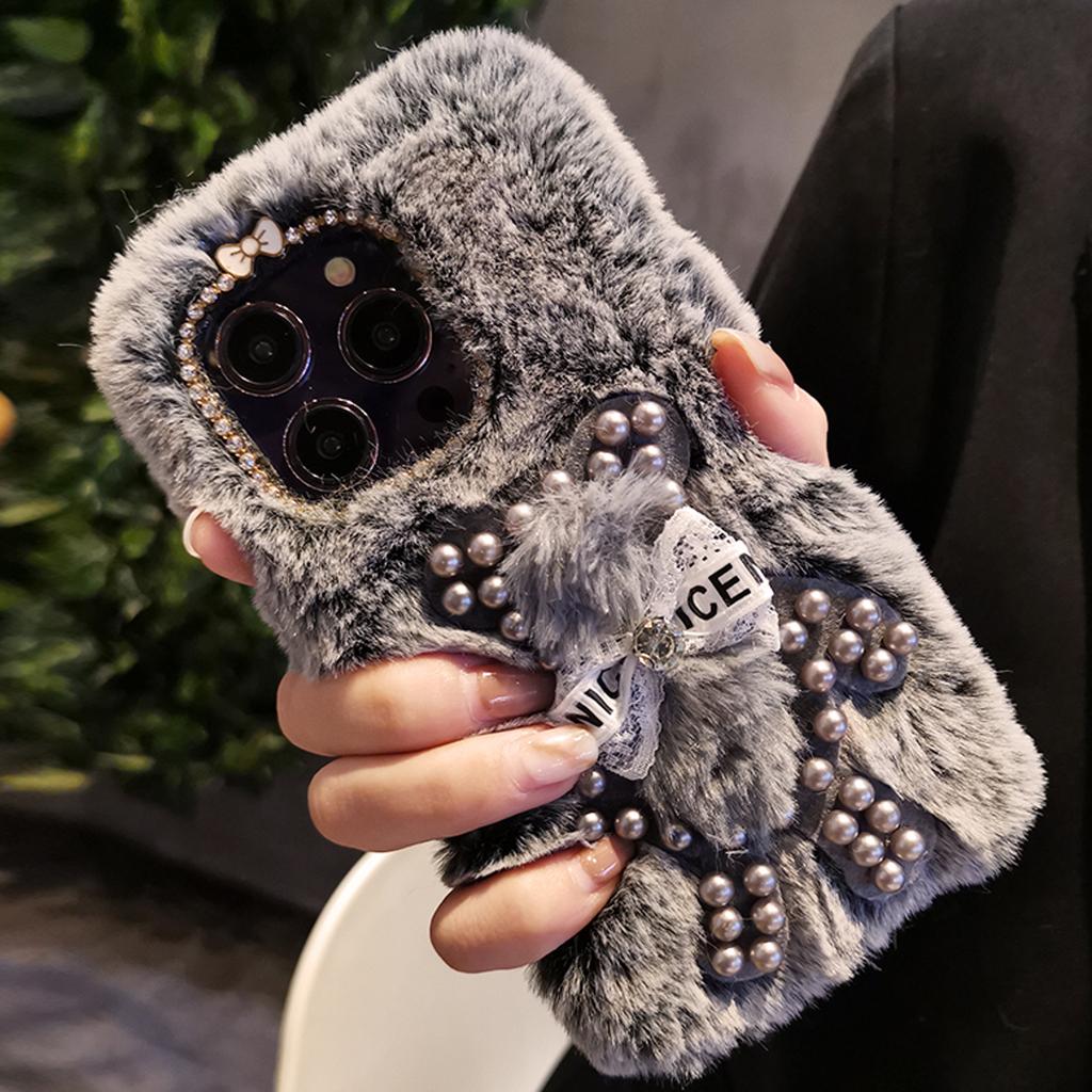 Чехол для телефона с изображением милого плюшевого медведя из мультфильма для iPhone 15 14 13 12 11 Pro Max, универсальный, устойчивый к падениям, креативный чехол для телефона с подогревом для рук