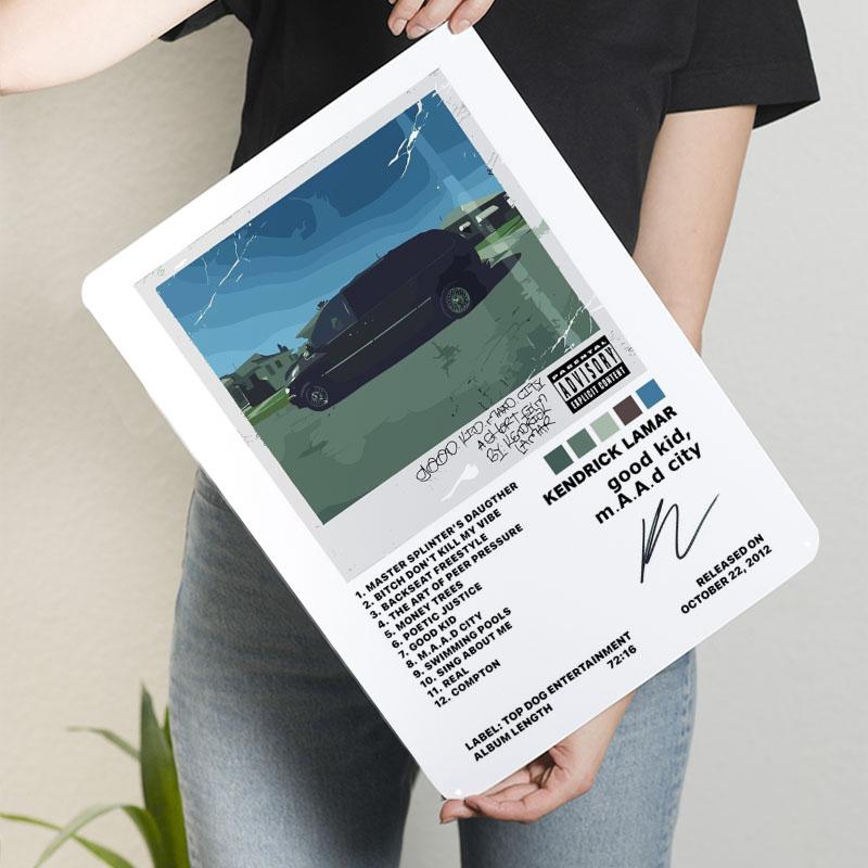 M.A.A.d Город Жестяные Таблички Музыкальный Постер Картинки Настенный Декор Кендрик Ламар - Хороший Ребенок Украшения для Дома Индивидуальная Табличка Настенный Декор