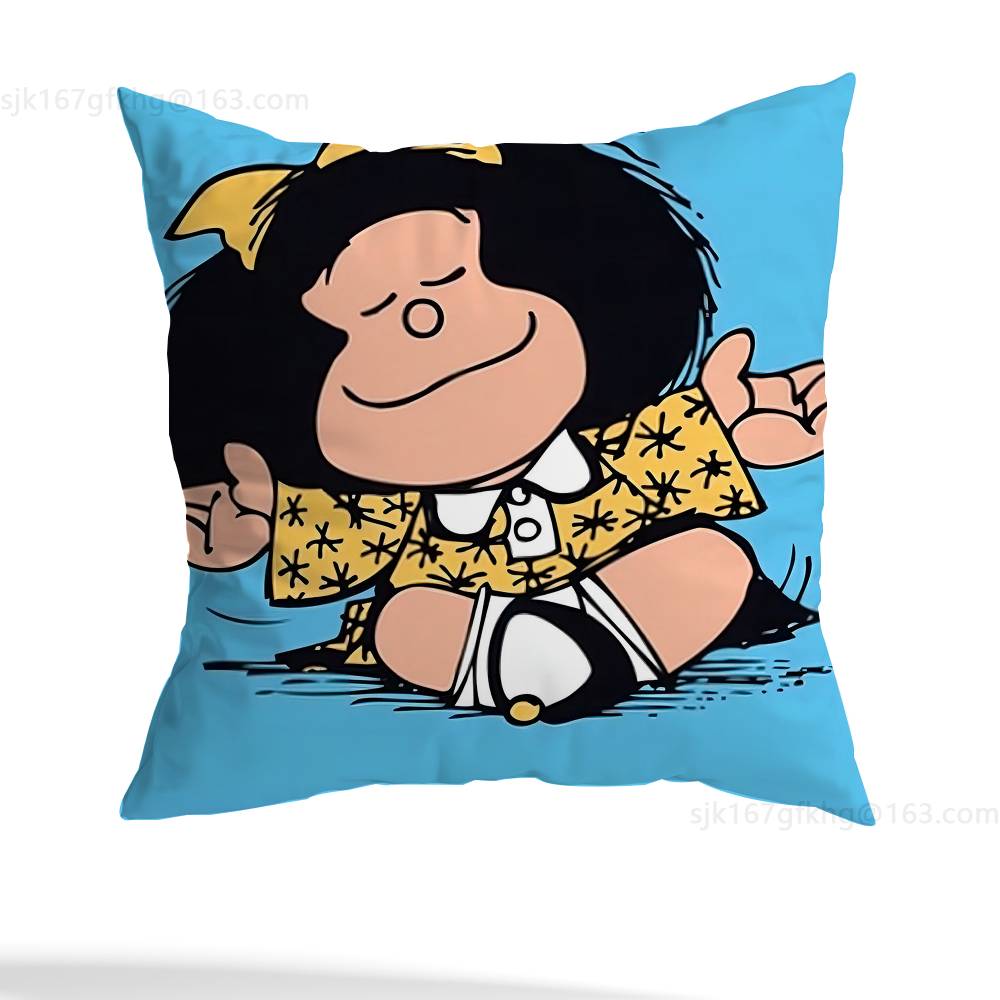 Cute M-Mafalda Pillow Case Pillow Case Living Room Sofa Cushion Cover Suitable For Home Bedroom Room Decoration