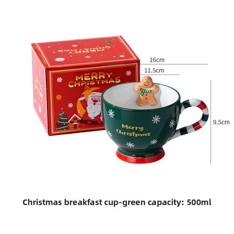 Christmas Coffee Mug Cartoon Ceramic Cup Creative Gift for Breakfast Xmas Holiday
