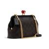 Coach Kisslock Series 22 Logo Charm Detachable Shoulder Strap Coated Canvas And Leather Kiss Lock Handbag Women Handbag Brown Black C1452-IMAA8
