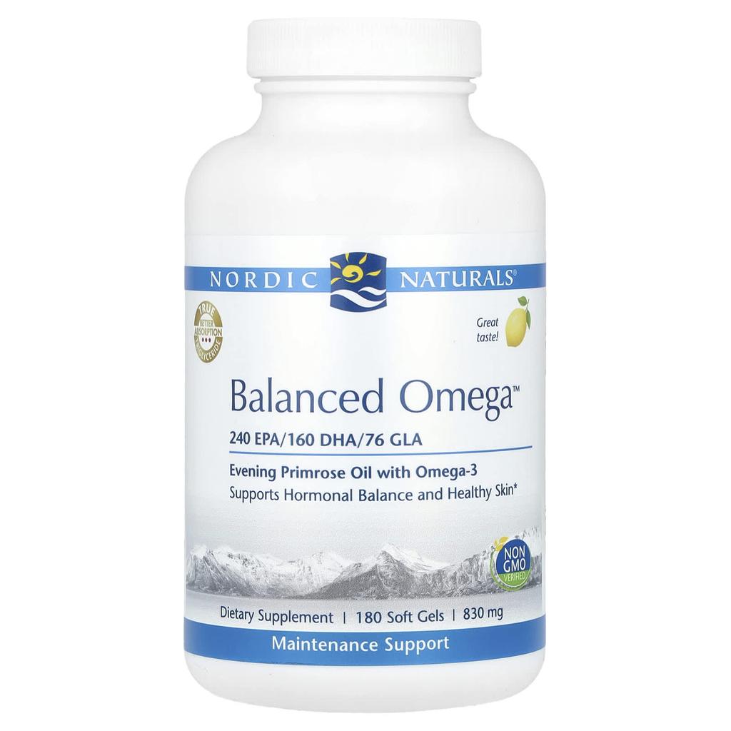 Nordic Naturals, Balanced Omega™, Lemon Flavor, 830 mg, 180 Softgels (415 mg per softgel)
