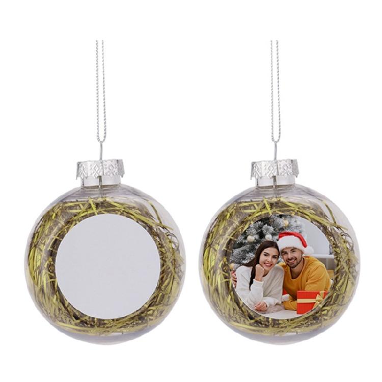 8cm Clear Blank Ball Pendant Sublimation Christmas Ornament Pendant for Transfer Printing DIY Party Tree Home Decors