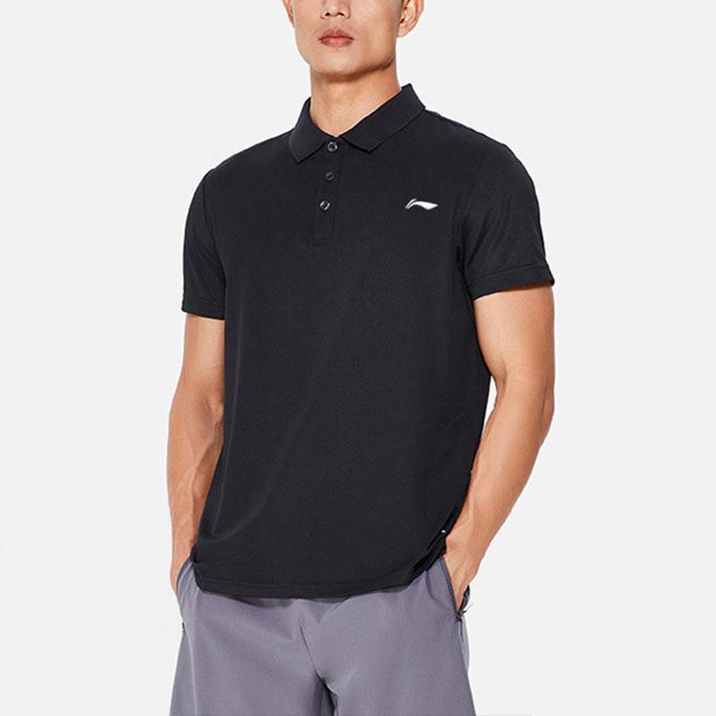 Li Ning Logo Print Дышащий повседневный спортивный костюм Мужской костюм Черный APLT197-2+AYKT415-1