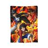 Luffy Anime  Velvet Throw Blanket Luffy  Blanket for Home Travel Lightweight Plush Thin Quilt,