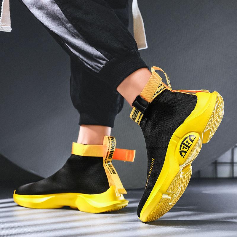 Новая спортивная обувь с сеткой для мальчиков, летние дышащие носки, мужская обувь с высоким берцем