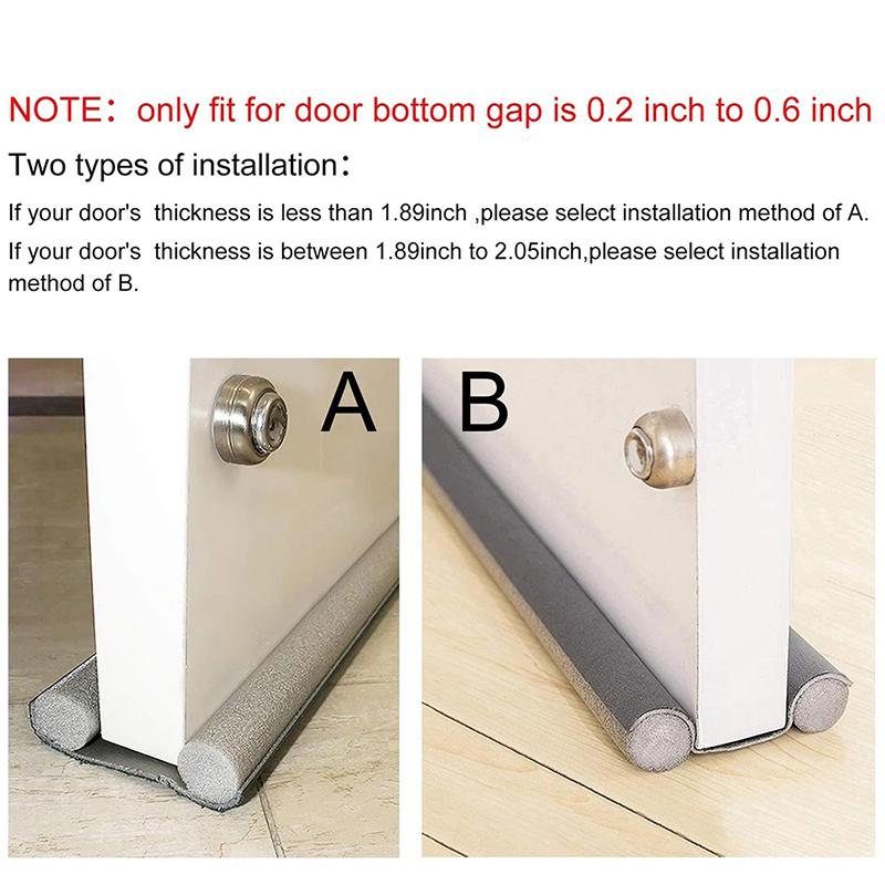 Flexible Door Bottom Sealing Strip Sound Proof Noise Reduction Door Stopper 93Cm