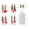 10Pcs Fishing Metal Spoon Lure Kit Set Gold Silver Baits Sequins Spinner Lures