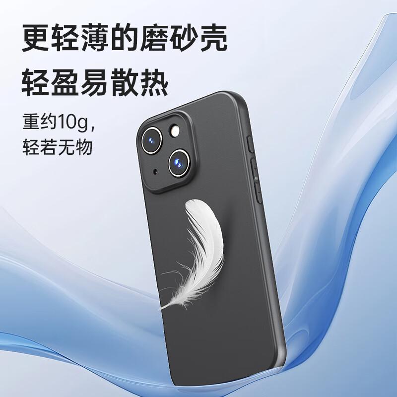 ALittleFlower iPhone 14 Pro Max Case Full Coverage Ultra-Thin Matte Soft Protective Cover with Lens Protection Midnight Black