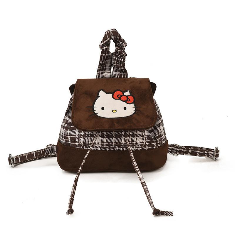 Hello Kitty Retro Pu Double Shoulder Backpack For Daily Commute And Travel
