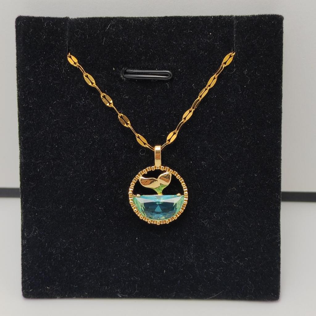 Ожерелье с дизайном «Океанский кит» для женщин: Украшения из титановой стали с микроинкрустацией циркония и роскошным замком