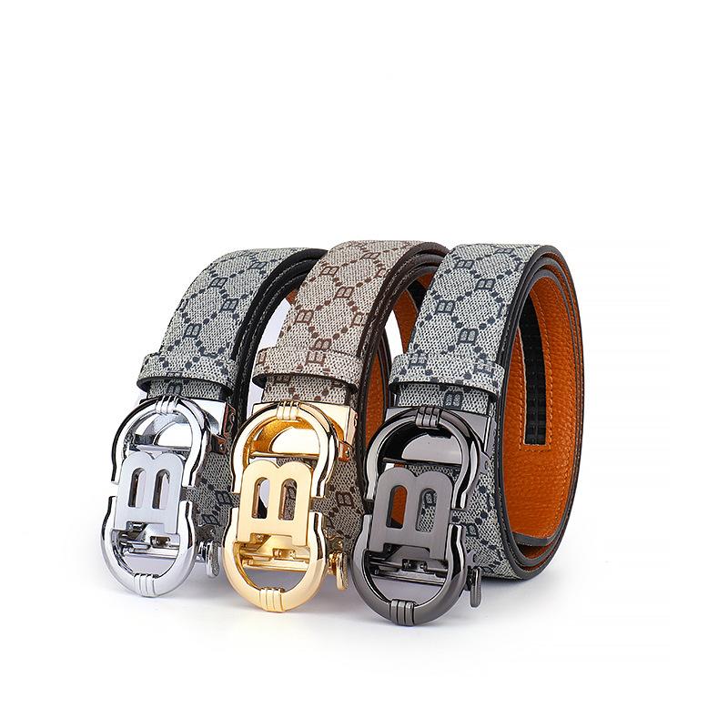 Four Seasons Available Belts Men'S Genuine Leather Automatic Buckle Waist Belt Head Layer Pure Leather New High End Business Pants Strap Trendy