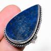 Лазурит Драгоценный камень 925 Стерлинговое серебро Подарочное ювелирное изделие Кольцо Размер 8.5