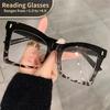 Retro Classic Cat-eye Reading Glasses with Gradient Leopard Print Large Frame Reading Glasses