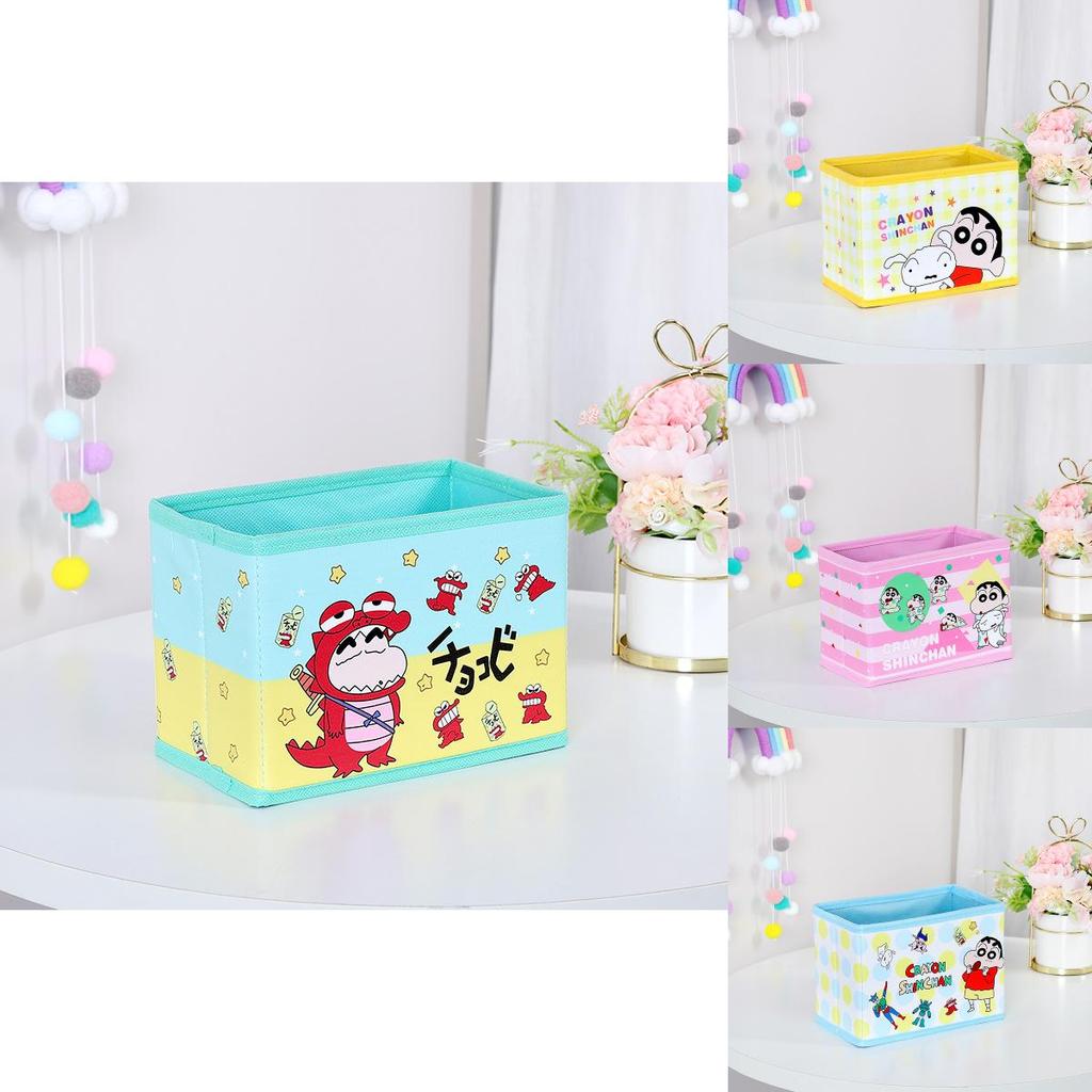 Cute Pajamas Crayon Shin Chan Shiro Striped Pattern Foldable Desktop Storage Box For Toys And Accessories