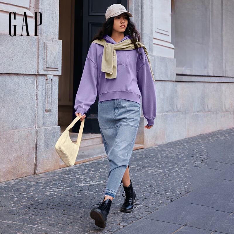 Gap Women's Fleece Drop-Shoulder Hooded Sweatshirt