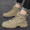 Новые мужские ретро рабочие ботинки с высоким берцем, нескользящие и прочные походные ботинки, удобная тактическая пустынная уличная мужская обувь