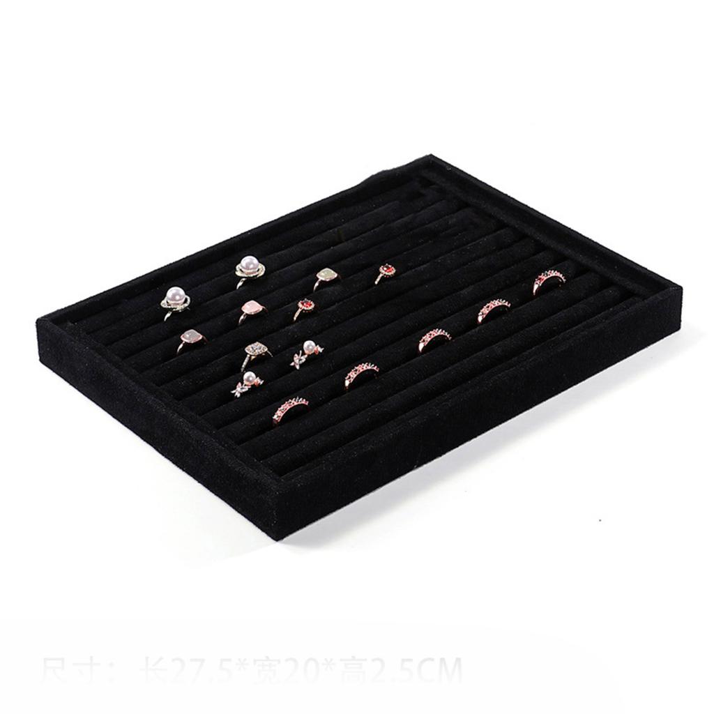 Stackable Velvets Jewelry Organizer Tray for Drawer Storage Rings Display Stand Earrings Bracelets Necklaces Holder