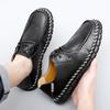 New Handmade Leather Men Shoes Casual Comfortable Men Loafers  Leather Shoes Men Flats Hot Sale Outdoor Walking Shoes